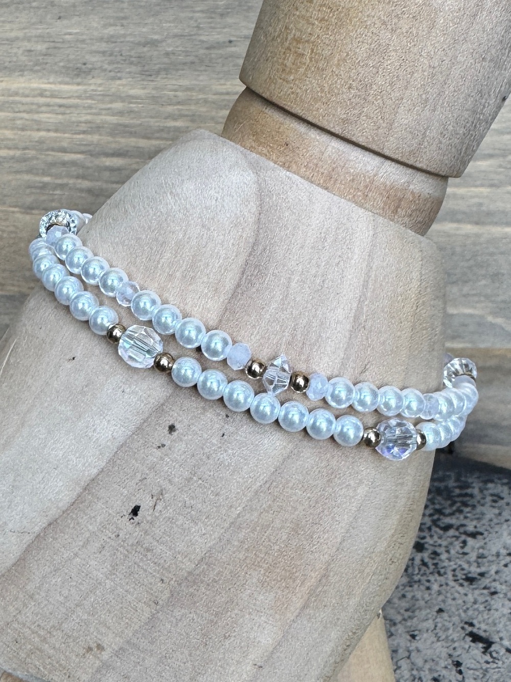 Pearl & Vintage Crystal Bracelet Set NWOT